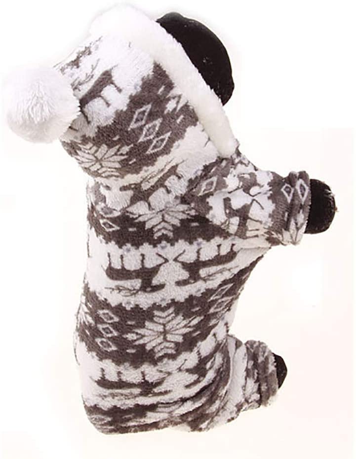  ICECON Ropa para Perros Gato - Modelo del Otoño Invierno del Copo De Nieve Suave De Coral Polar Terciopelo Ciervos De Navidad Perrito del Vestido De Cuatro Patas Escudo,M 
