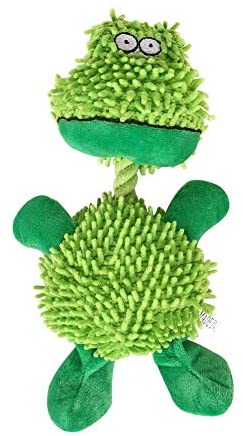  Juguete creativo Mini perro de dibujos animados rana verde de peluche de juguete chirriante Molar juguete divertido juguete interactivo juguete para mascotas perro de juguete de entretenimiento 