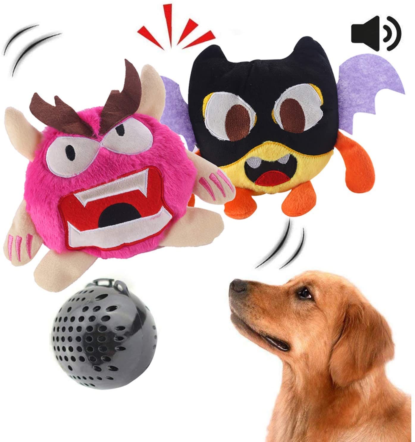  Juguete para perro Juguete interactivo para perro de peluche zumbido Juguete de pelota automático Electrónico Sacudiendo el juguete de salto loco Deportes 2 juegos 