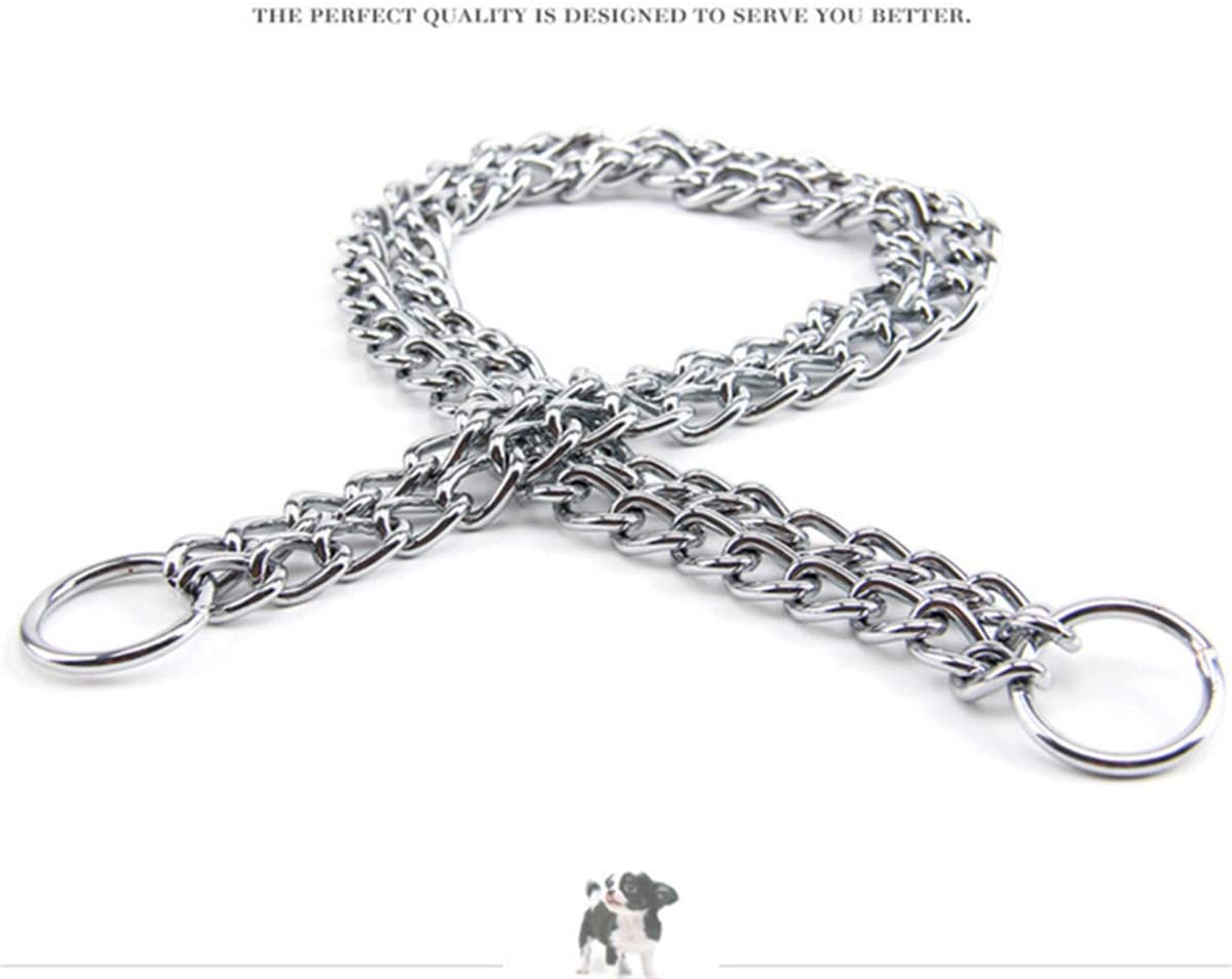  JYHY - Collar para Perro, Cadena en Forma de P y Cadena de Metal de Hierro y Doble Fila, para Entrenar a los Perros pequeños, medianos y Grandes 