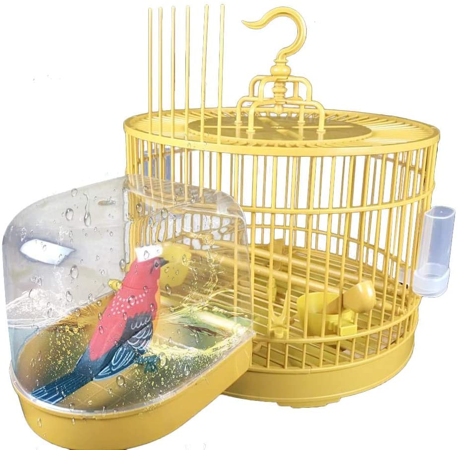  Kitabetty Parrot Bath Bird Suministros de baño, Accesorios para jaulas de pájaros Parrot Supplies Bañera para baño Caja de baño para Aves con diseño Universal Sin Fugas para la mayoría de jaulas 