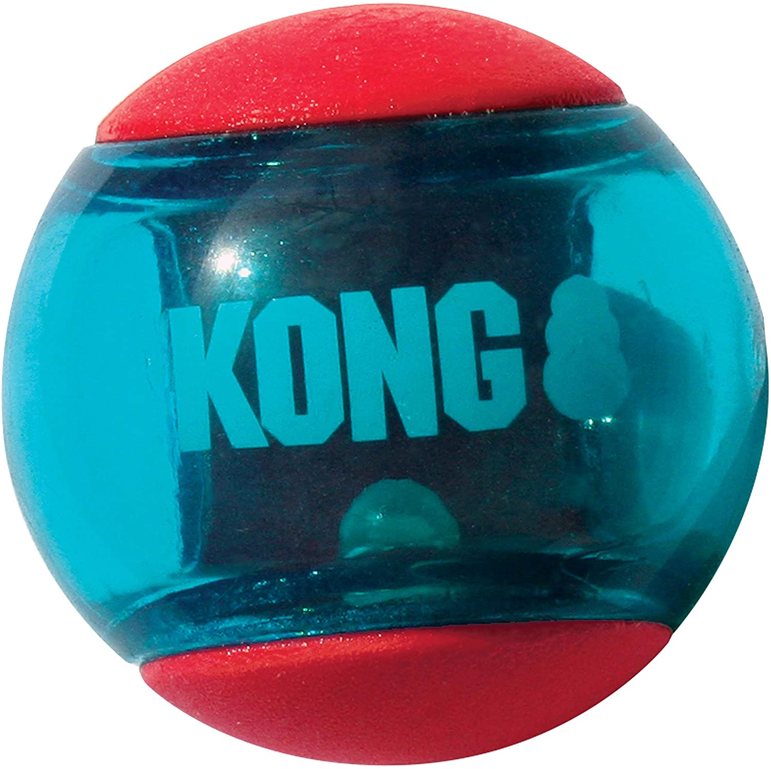  KONG - Squeezz Action Ball - Juguete sonoro para buscar con textura - Raza mediana (rojo) 