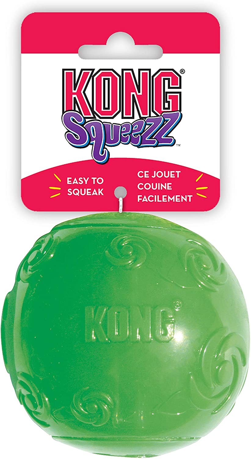  KONG - Squeezz® Ball - Juguete que rebota y suena incluso pinchado - Raza grande (varios colores) 