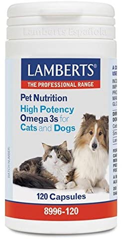  Lamberts 8996-120 Pet nutrition (omega 3 alta potencia para gatos y perros) - 120 Cápsulas 