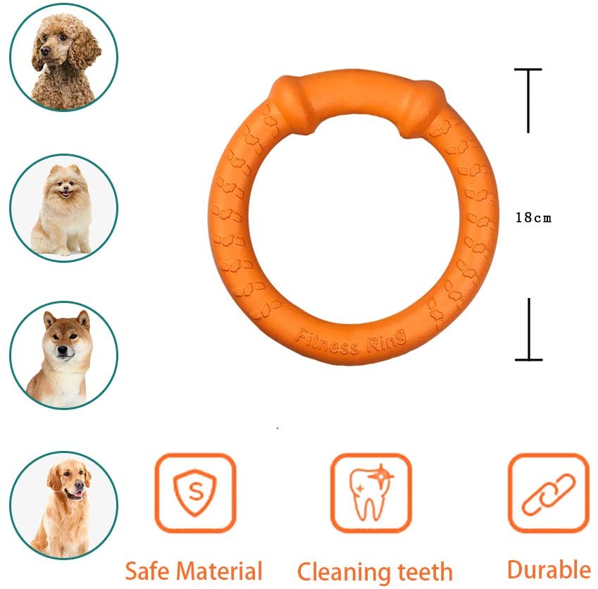 LaRoo Dog Frisbee Dog Disc Toy, Disco de Lanzamiento Duradero para Perros Fuertes para Perros pequeños, medianos y Grandes, Deporte, Ejercicio, Actividad y Juegos al Aire Libre (18 cm Naranja) 
