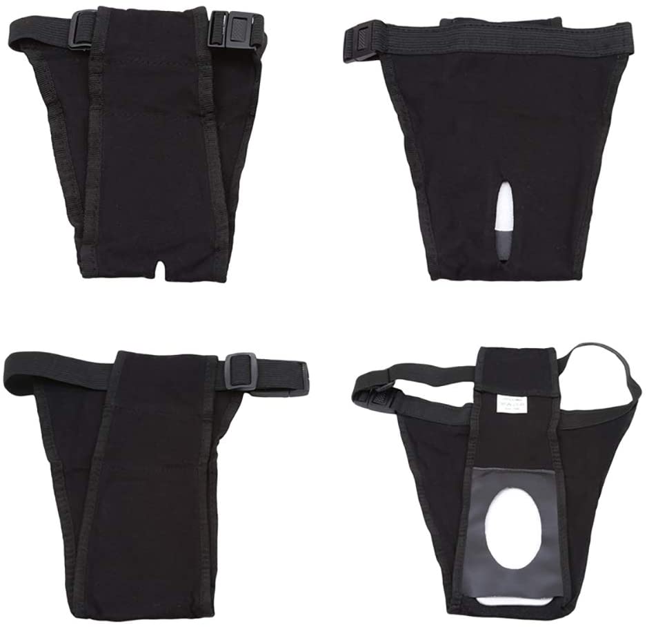  LeerKing Fisiológicas Pantalones para Perros Higiénicas menstruales Pañales Bragas para Mascotas Sanitarios Lavable Reutilizables 3 Pack, Negro XL 