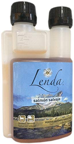  LENDA Aceite Natural de salmón Salvaje líquido Omega 3, EPA y DHA para Perros y Gatos - 250 ML 