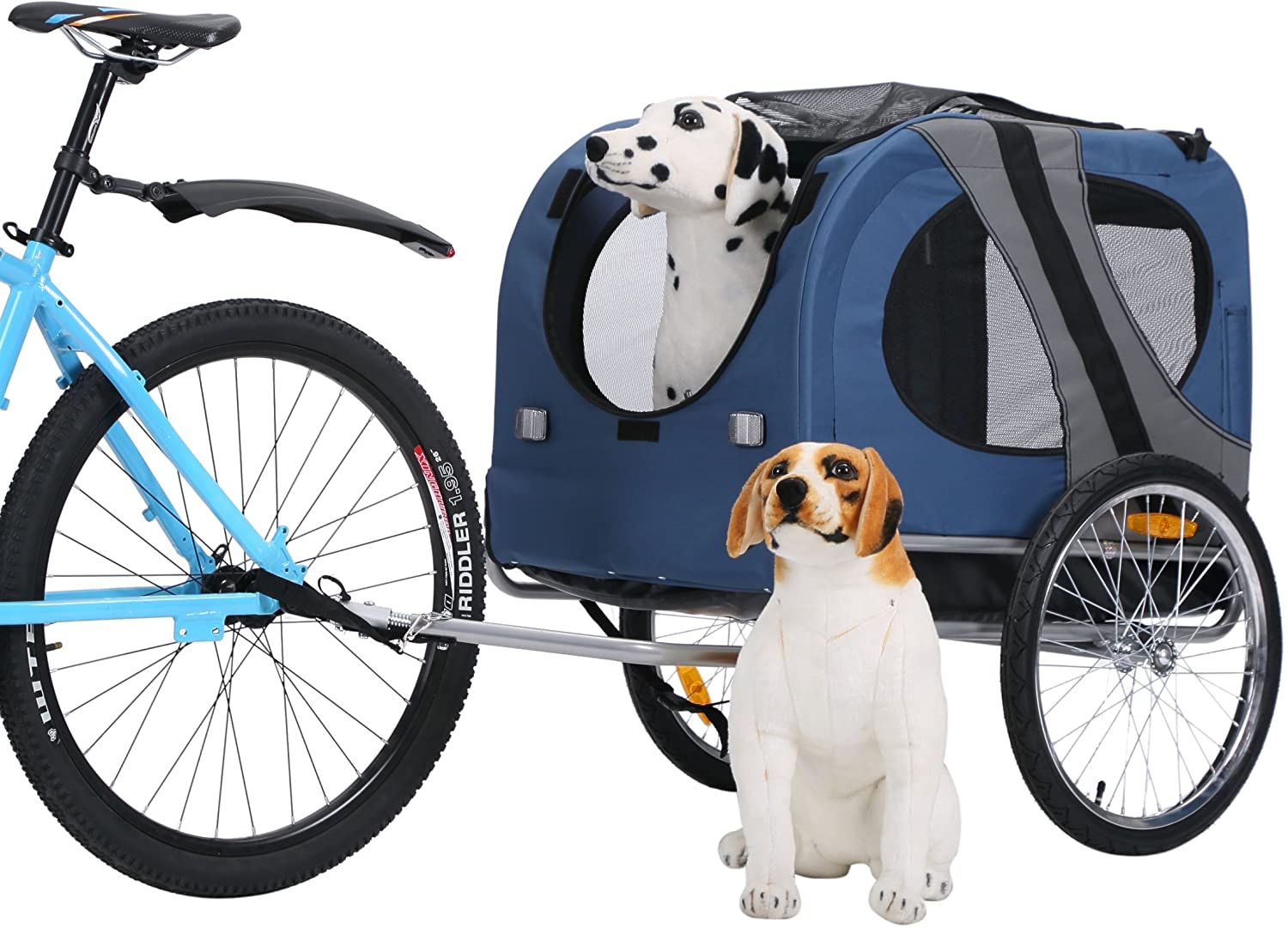  Leonpets mascotas Remolque de bicicleta Perros Carro Transporter con acoplamiento universal azul nuevo 10117 