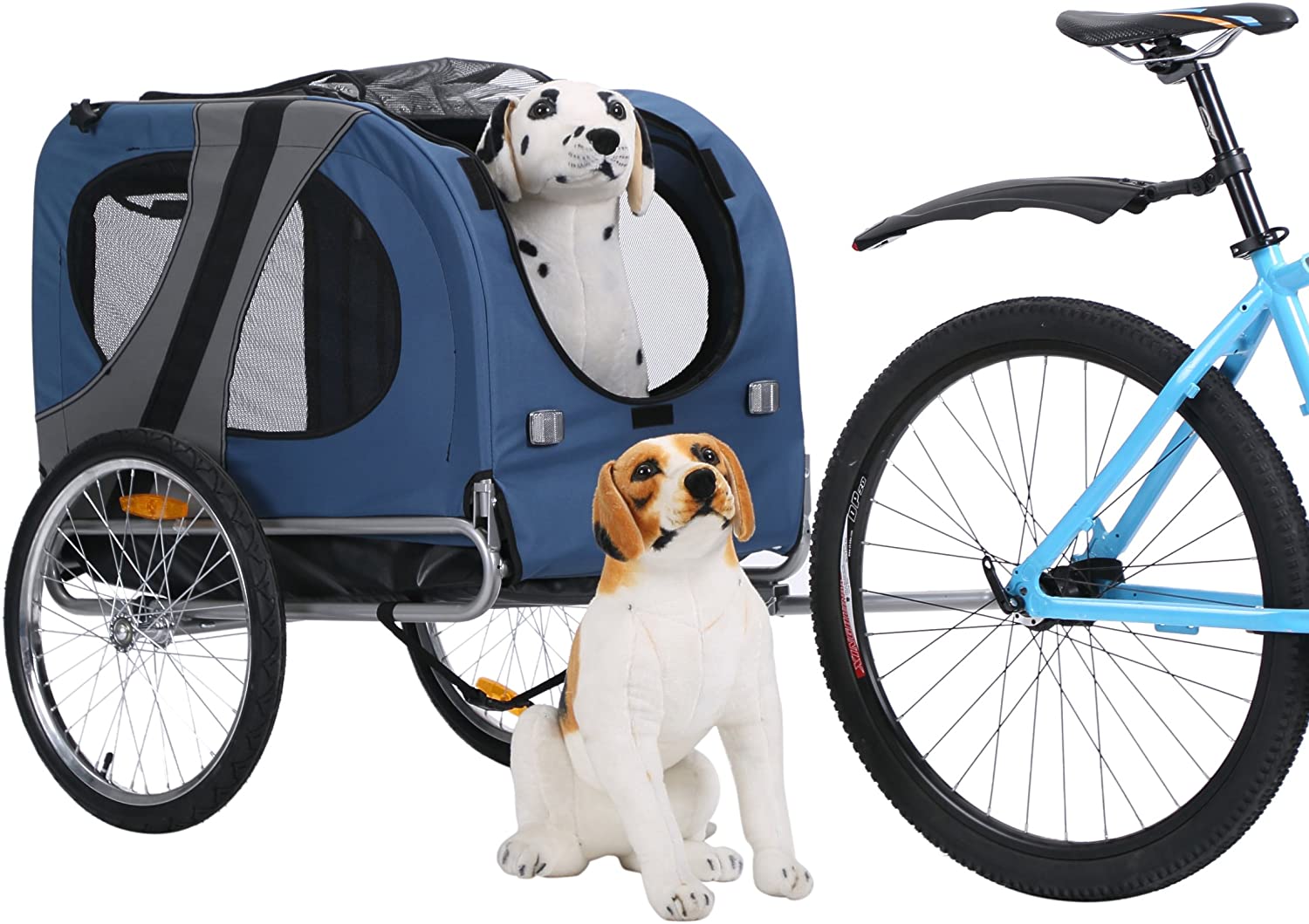  Leonpets mascotas Remolque de bicicleta Perros Carro Transporter con acoplamiento universal azul nuevo 10117 