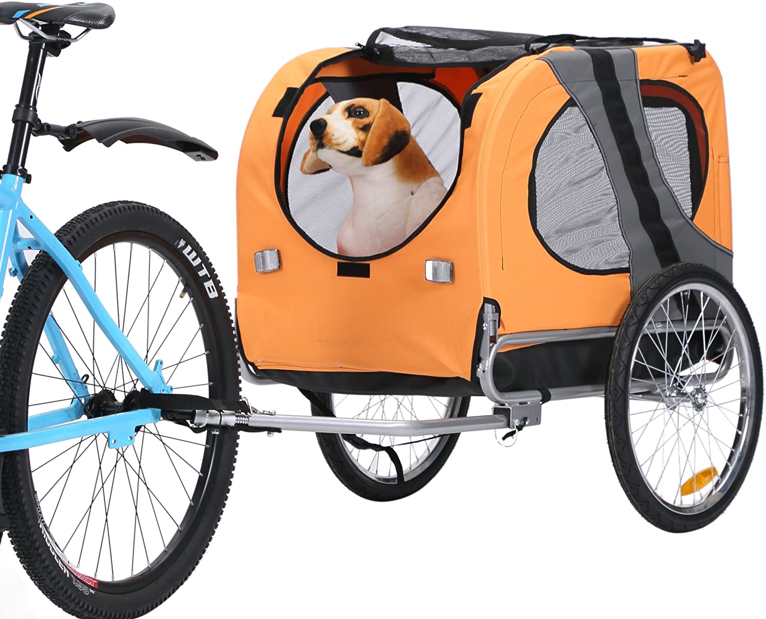  Leonpets mascotas Remolque de bicicleta Perros Carro Transporter con acoplamiento universal naranja nuevo 10117 