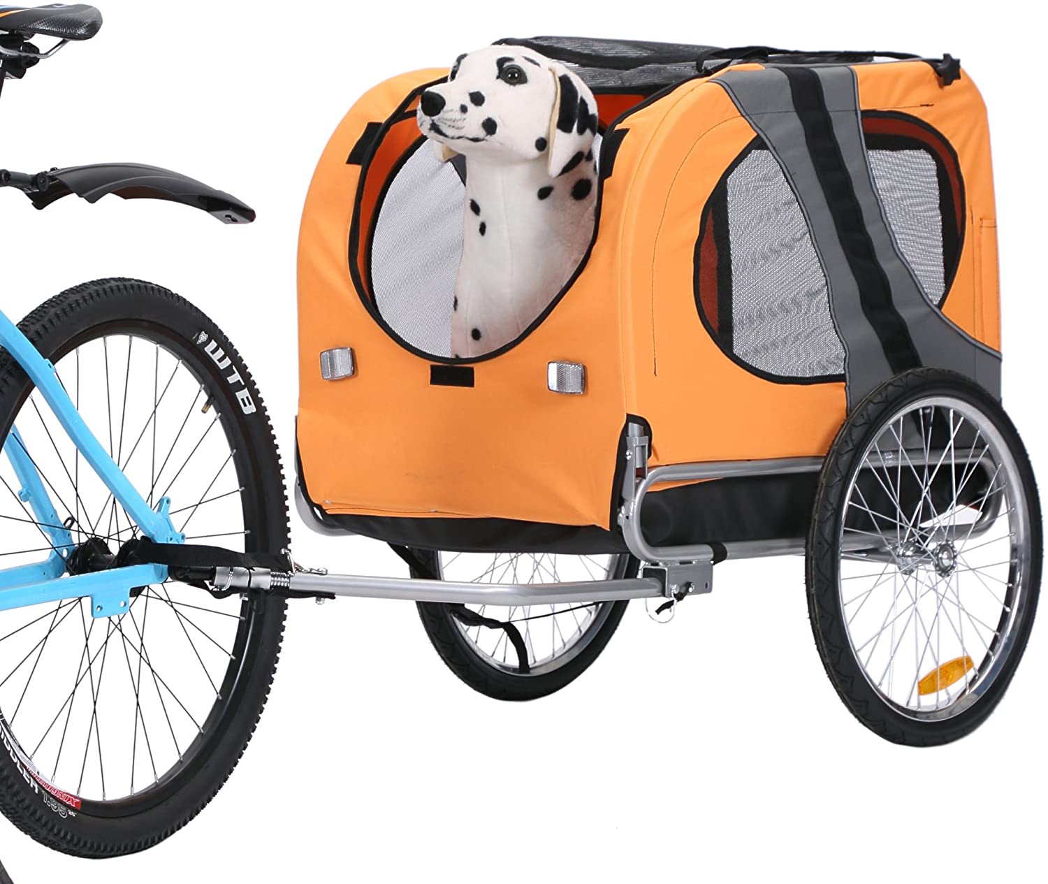  Leonpets mascotas Remolque de bicicleta Perros Carro Transporter con acoplamiento universal naranja nuevo 10117 