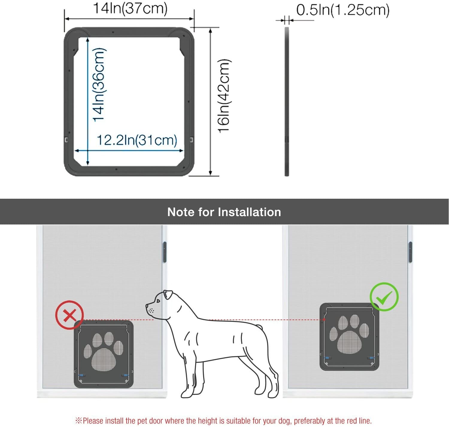  Lesypet Puerta giratoria para perros y gatos, tamaño grande 