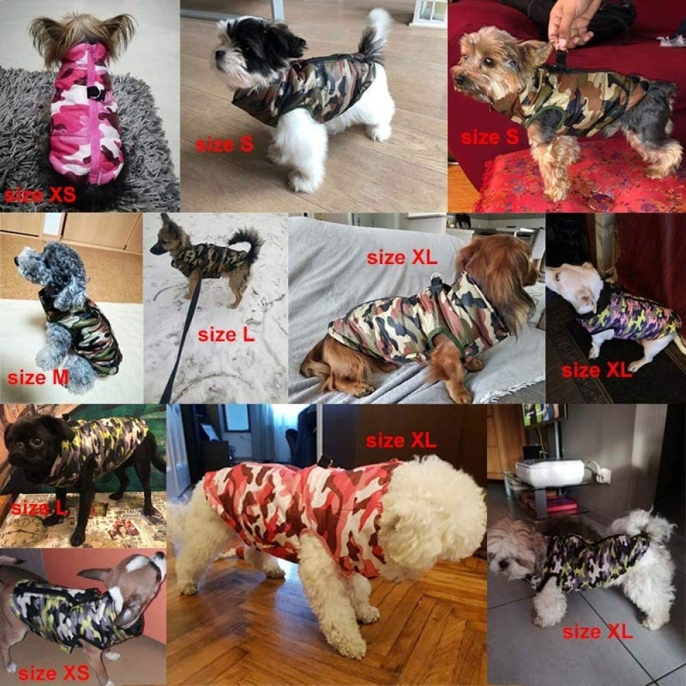  LIRUI Abrigo Impermeable para Perros Ropa para Cachorros De Invierno Patrón De Camuflaje Chaqueta para Perros Pequeños Ropa De Chihuahua Yorkie Tienda De Mascotas,E-XL 