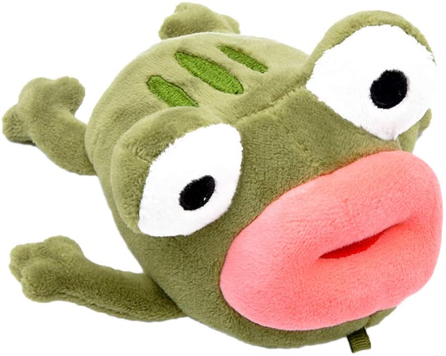  Llavero con colgante de rana de boca grande de peluche, 10 cm, diseño de rana de peluche, color verde 