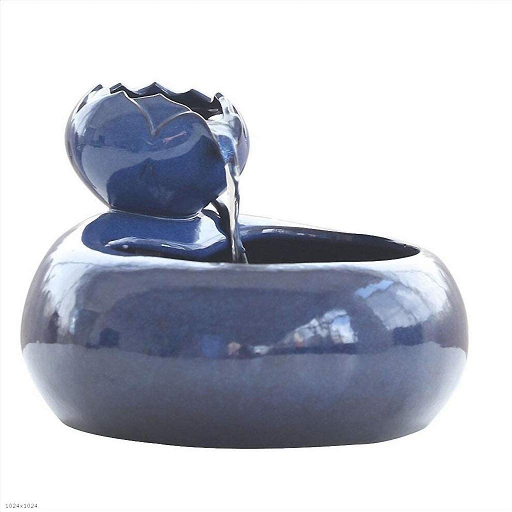  LLDKA Alimentador, Beber Agua del dispensador automático de Mascota Fuente Zimmerbrunnen orgánica filtrada Pet Bowl,Azul 