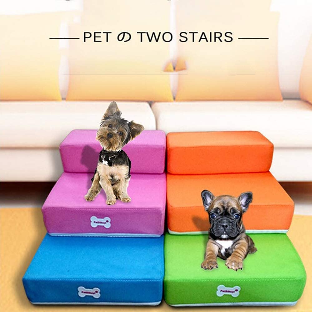  Lomsarsh Malla Transpirable Escaleras Plegables para Mascotas Cama Desmontable para Mascotas Escaleras para Perros Rampa 2 Pasos para Mascotas Escaleras para Perros 