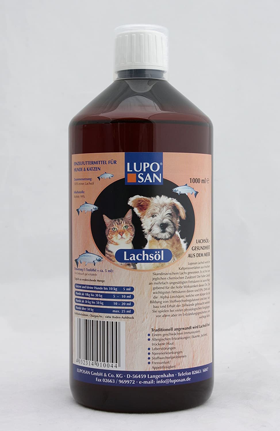  Luposan - Lachsöl Aceite Puro De Salmón Salvaje, Presentaciones - 1000 Ml. 