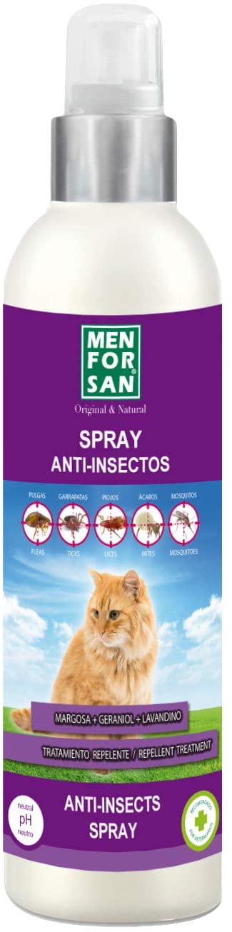  MENFORSAN Spray Anti-Insectos Con Margosa, Geraniol Y Lavandino Gatos - 250 ml 