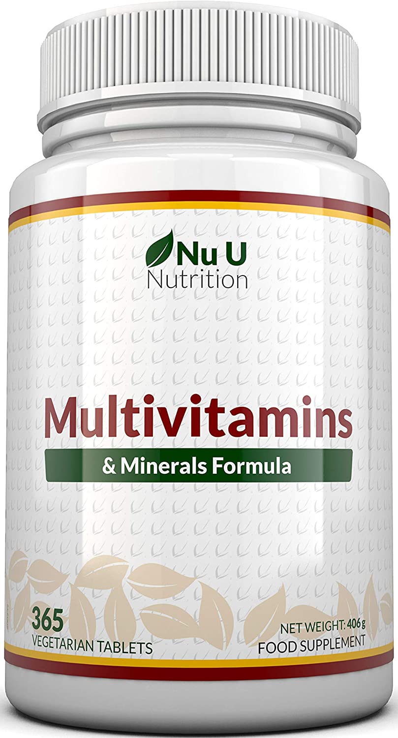  MultiVitamins & Minerals Formula | 24 complemento vitamínico (Vitaminas y Minerales | végétarien | hombre/mujer | Cure D '1 An/365 Pastillas | Suplemento de Nu U Nutrition 