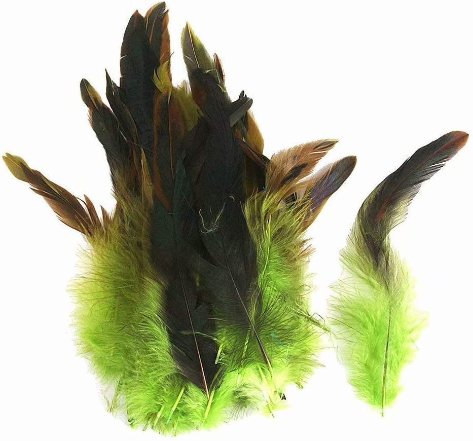  Natural Decoration Rooster Cock Feather-Ideal for Costumes, Hats, Home Decor, etc (accesorio de disfraz) 