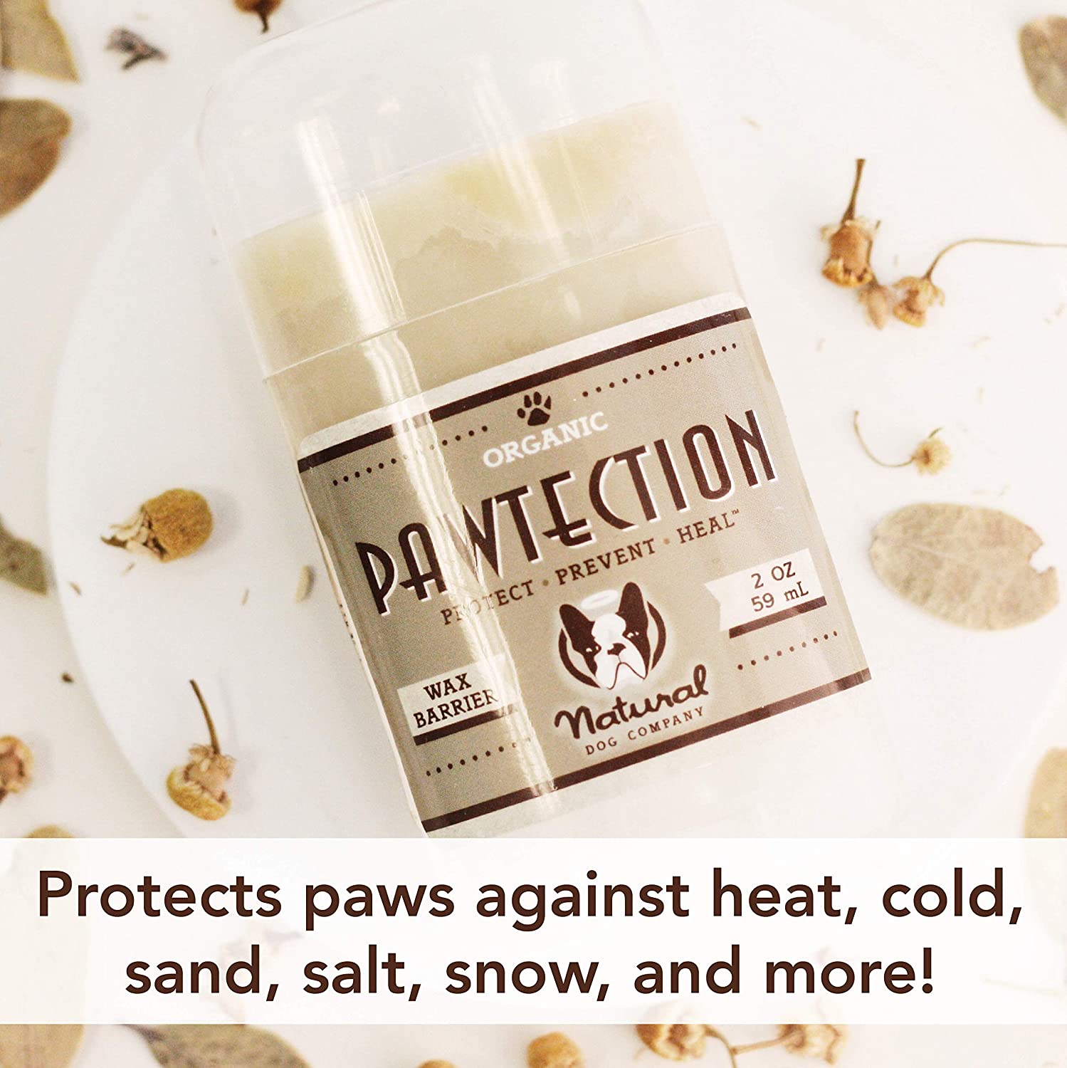  Natural Perro Empresa | pawtection | para la protección de Perros Paw Almohadillas | orgánico, Vegano | 2 oz Stick 