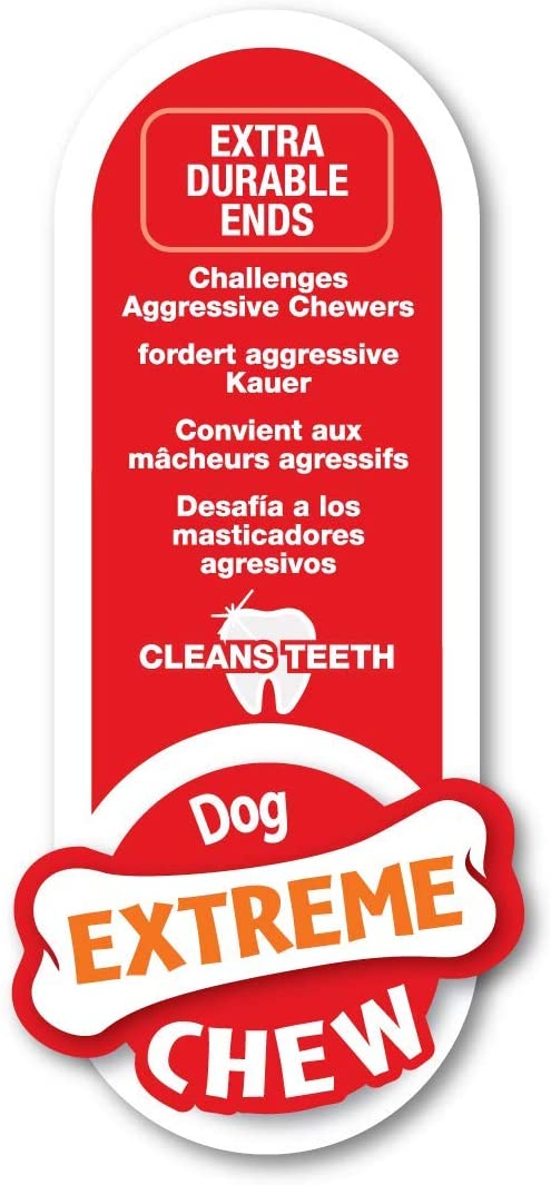  Nylabone Hueso masticable Doble de la Gama Extreme Juguete masticable para la higiene Dental de los Perros | Sabor a beicon | Grande | para Perros de hasta 16kg 
