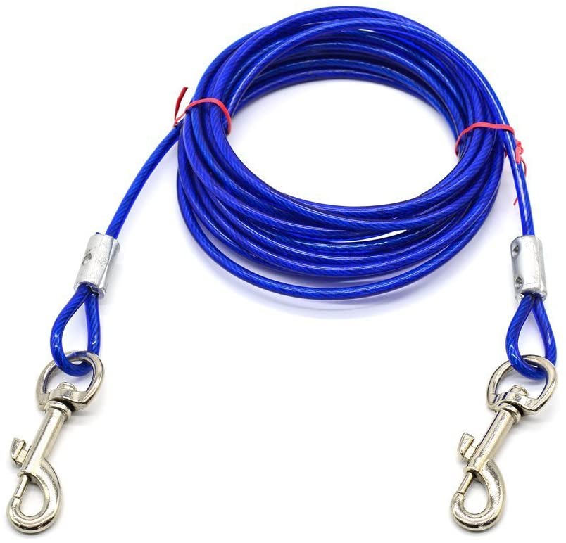  Orchidtent Cuerda de Doble Tracción para Perros Tracción de Dos Cables de Alambre de Acero Alargado Cadena de Perros para Cuerdas de Perro Cuerda Multiusos de Tracción para Mascotas (Azul,3M) 