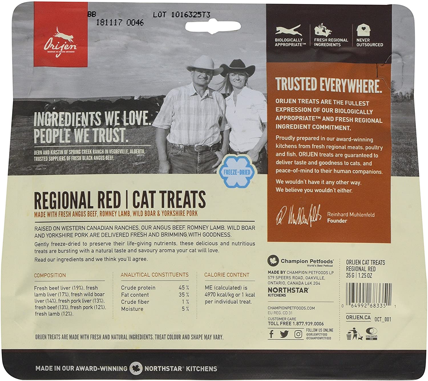  Orijen Feline Adult Regional Red 35Gr 35 g 