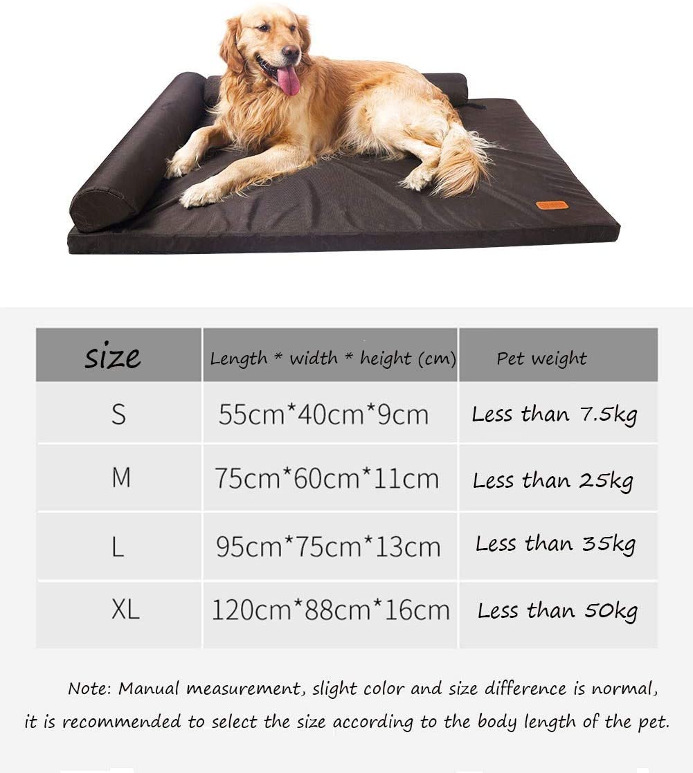  Orthopaedic Dog Sofa Bed Cushion Detachable WashableAnti Microbios Antideslizante para Cachorro Tamaño Mediano Grande Y Extra Grande para Perros De Razas (edición Reposacabezas) 