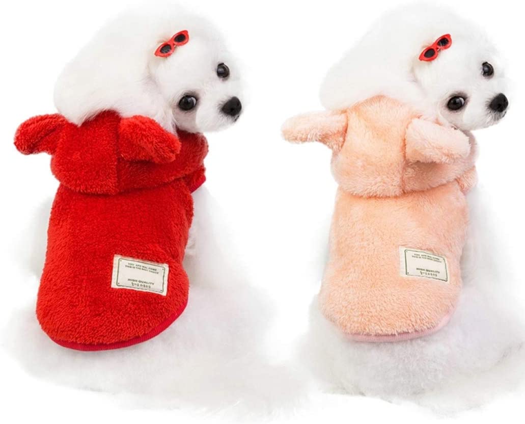  Otoño Invierno Terciopelo Abrigo con Capucha para Mascotas de 2 Patas Sólido Pequeño Mediano Perros Clima frío Chaqueta cálida 