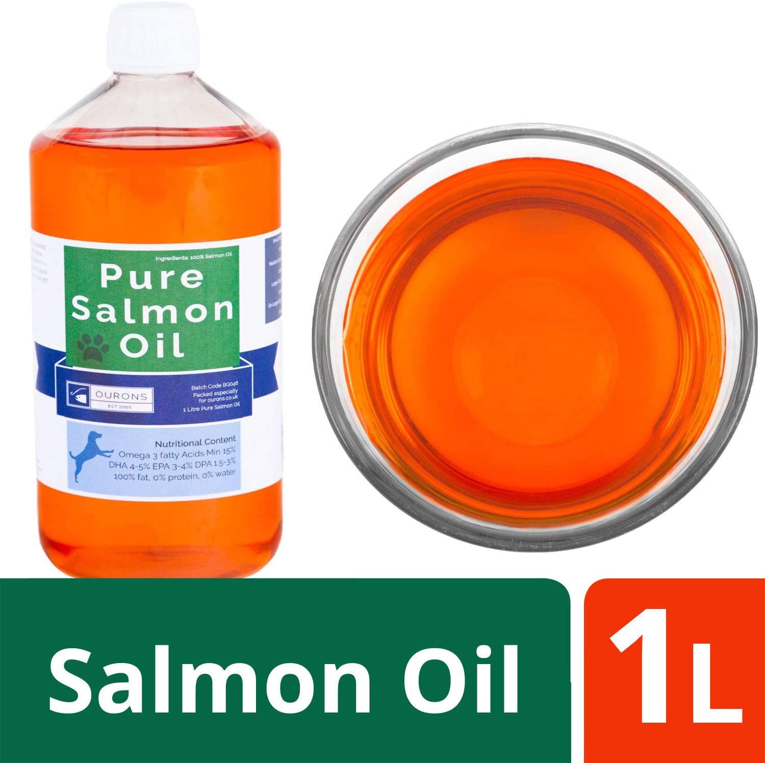  OURONS Aceite de salmón para Perros. presentación 1000 ML 