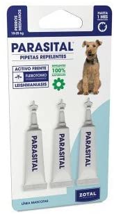  Parasital Pipetas Antiparasitarias para Perros Medianos de 10 a 25 kg - 3x3ml de Zotal - Activo Contra Leishmaniasis y demás Mosquitos, Pulgas y Garrapatas 