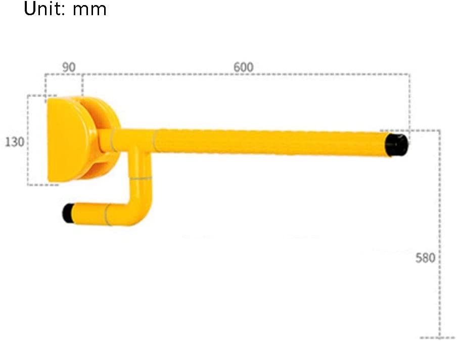  Pasamanos Baño Barrera Casera Plegable Riel De Seguridad Tirador De Seguridad De Inodoro Manija Manija De Escalera (Color : Yellow, Size : 60 * 13 * 9cm) 