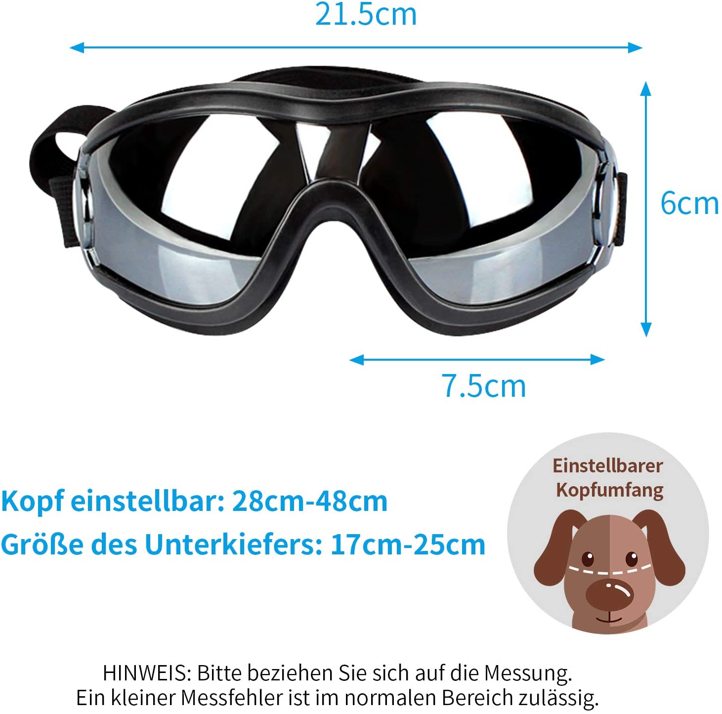  PEDOMUS Perros Gafas netive Gafas de Sol para Mascotas Resistente al Agua Resistente al Viento Ojo Protección para Perro Grande/Mediana 