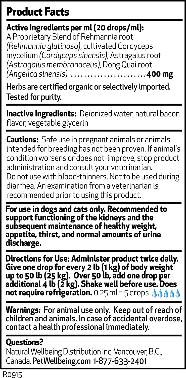  Pet Wellbeing El Apoyo del Riñón para Perros - Soporte Natural para La Salud De Riñón Canino () 