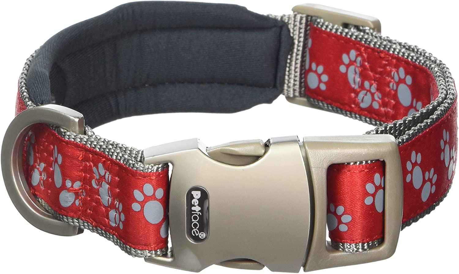  Petface Signature Collar Acolchado para Perro, de la Marca, Talla pequeña, con Lunares de Color Gris 