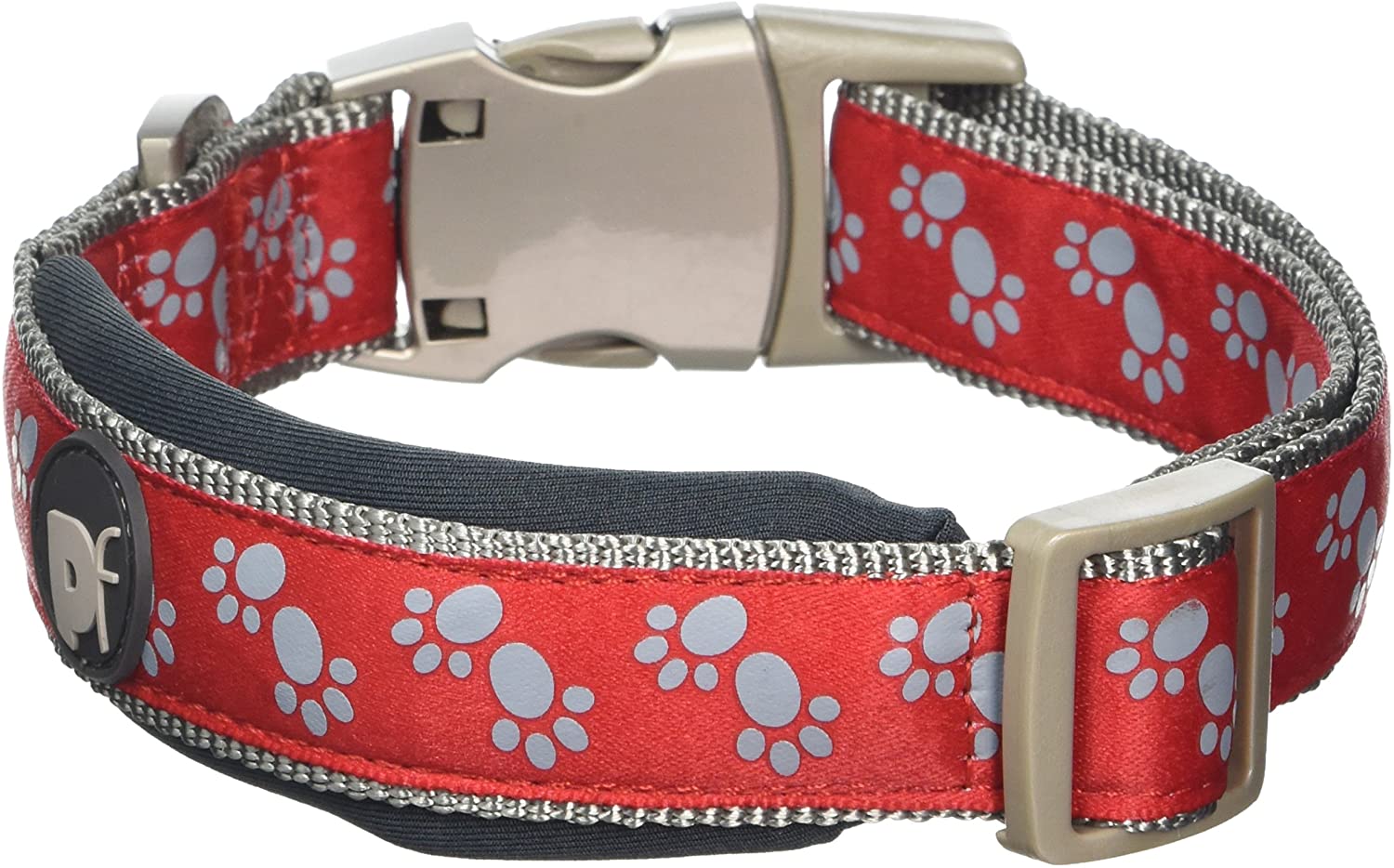  Petface Signature Collar Acolchado para Perro, de la Marca, Talla pequeña, con Lunares de Color Gris 