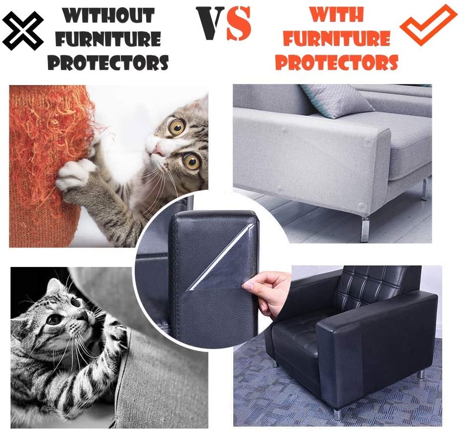  PetIsay XL Protectores antiarañazos para muebles (juego de 6), protege tus muebles de perro/gatos garras, almohadilla disuasoria para arañazos de gato, protector de sofá a prueba de gatos 