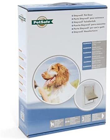 PetSafe Staywell puerta marco de aluminio – blanco – para gato o perro a hasta 18 kg 