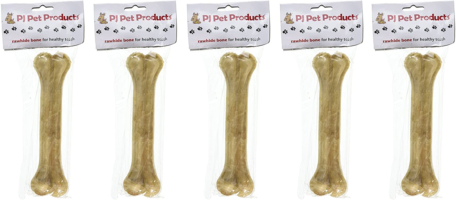  PJ Pet Poducts - Hueso prensado de Piel cruda (21 cm, 5 x 135 g) 
