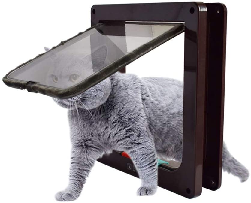  Puerta magnética para mascotas mascotas Puerta para gato Orificio para gato Orificio para puerta de perro Dirección de acceso controlable Puerta para mascotas Perrera para gatos (29cm * 25cm * 5.5cm) 