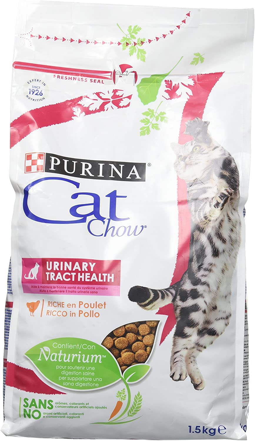 Purina Cat Chow Comida Seco para Gatos Adultos Cuidado Tracto Urinario Rico en Pollo - 1.5 Kg 