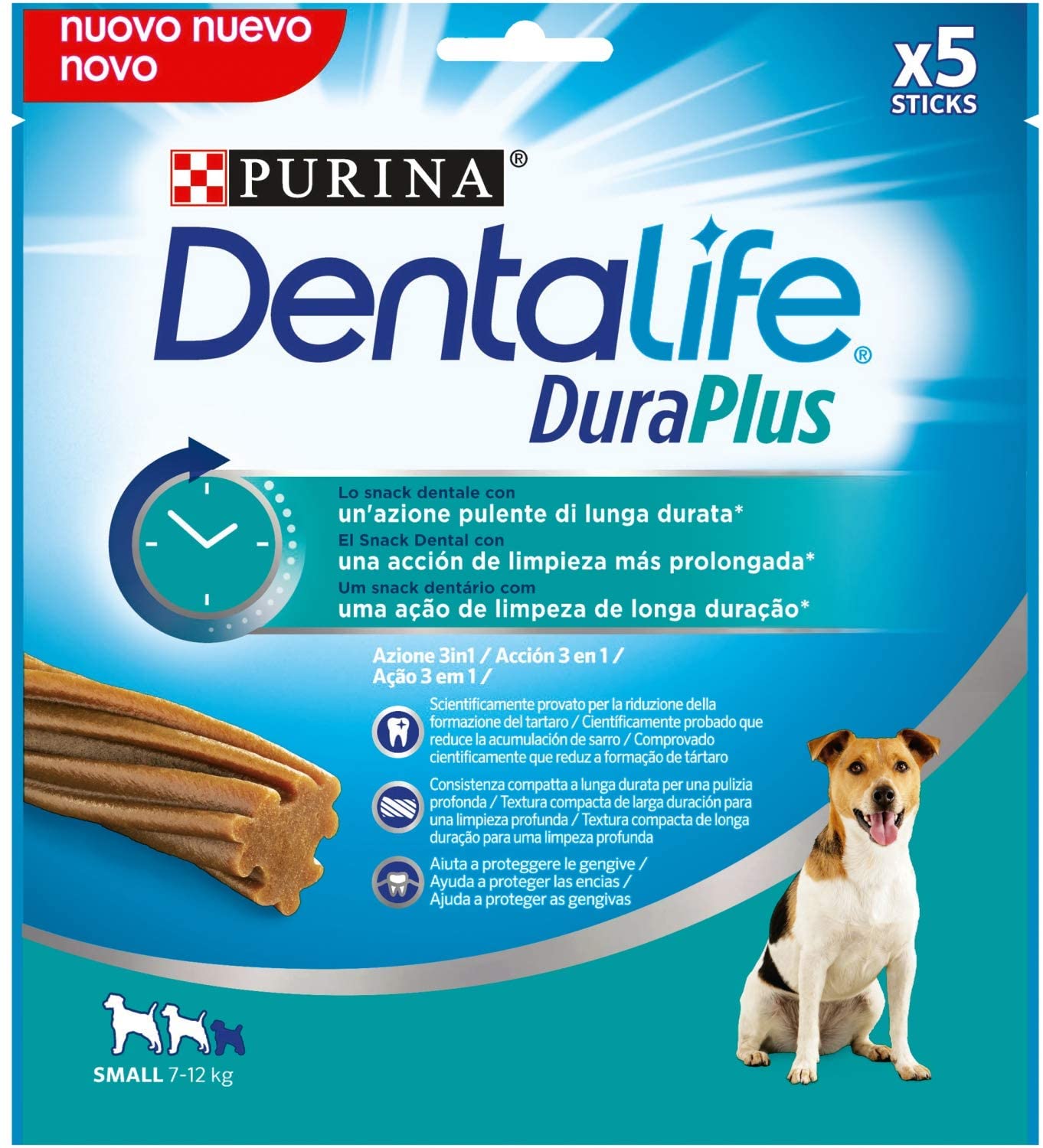  Purina Dentalife DuraPlus - Snack Dental para Perros Pequeños, 5 x 170g 
