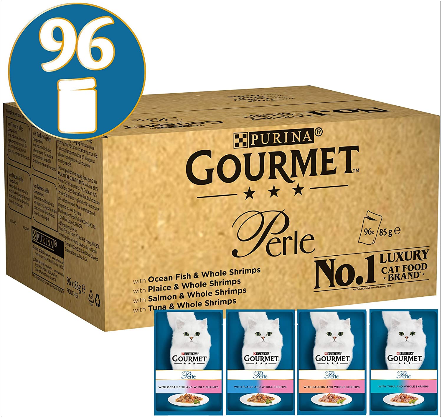  Purina Gourmet Perle húmedo Cat Food, Mini Filetes en salsa, Connoisseur's Duo, paquete de 48 bolsas 