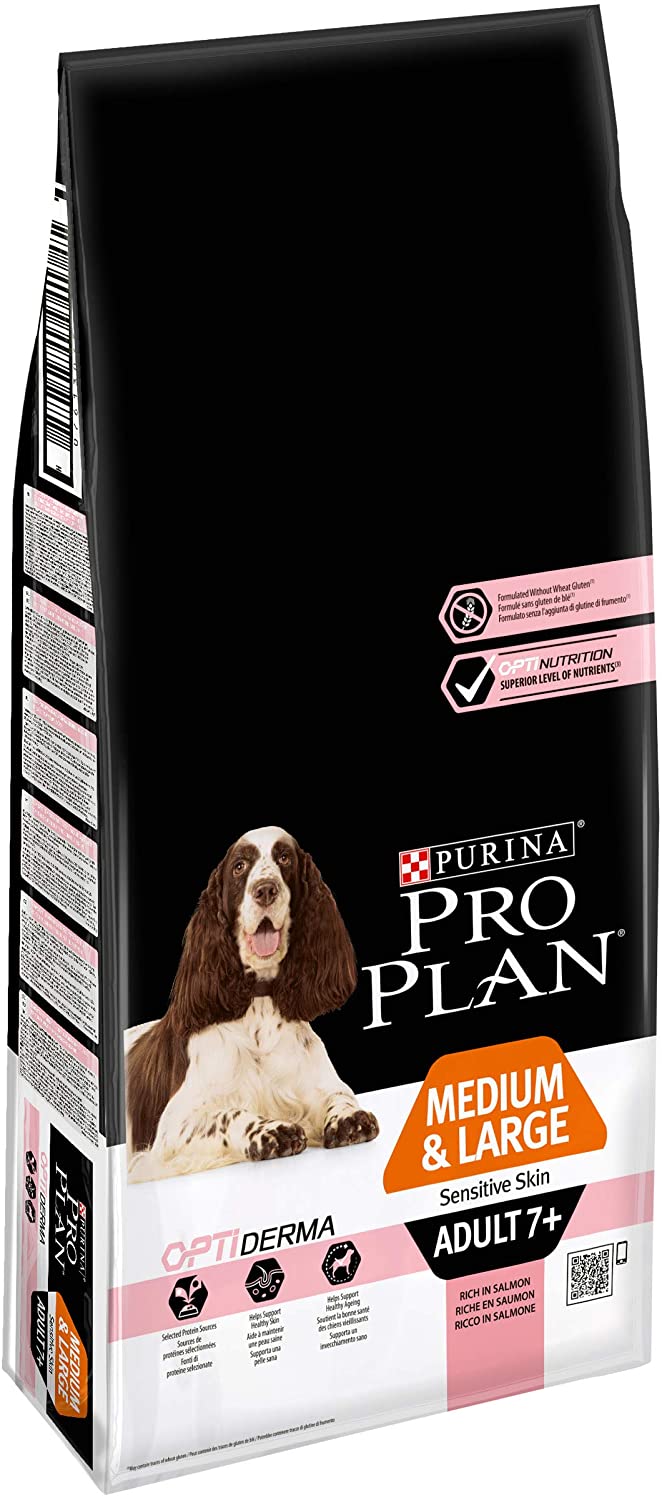  Purina Pro Plan Medium Large Adult 7+ Sensitive Skin OPTI Derma Salmon Comida para Perros - 14000 gr 