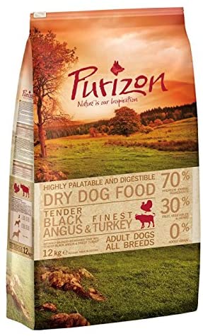 Purizon - Perro adulto – sin grano negro Angus & Turquía. Una comida saludable y saludable para su perro 