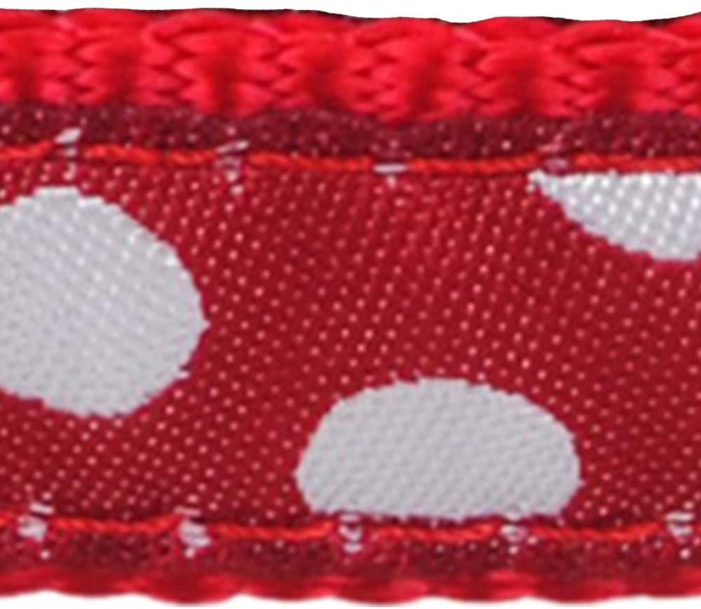  Red Dingo – Perro Plomo, Lunares Blancos sobre Rojo (25 mm x 1,2 m), L 