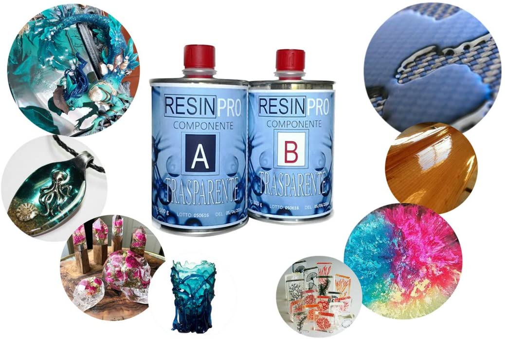 Resina epoxi, Ultra transparente 2-K kg1,6 con B-Super transparente efecto agua para creación de joyas resina transparent-résine para Créations moules-bestseller de Resin Pro (1,6 kg) 