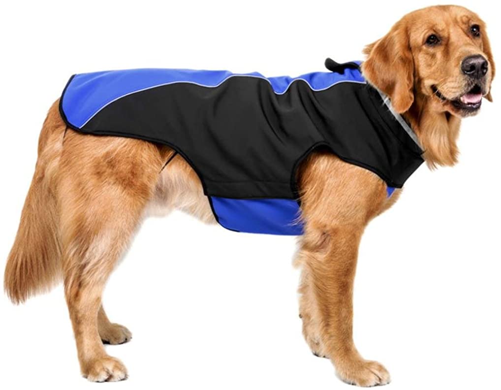  RETUROM Ropa para Mascotas, Impermeable Mascota Perro Grande Cachorro Chaleco Ropa Abrigo 