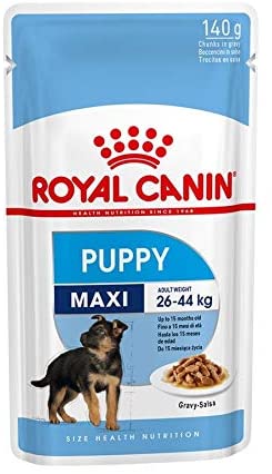  ROYAL CANIN Comida húmeda Puppy Maxi Trozos de Carne en Salsa para Cachorros de Razas Grandes - Caja 10 x 140 gr (Bolsitas) 